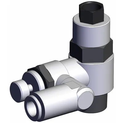 SMC Piloted Non-Return Valve: Universal Fitting, Knurled, 3/8 in Valve Body Size - Adjustable Direction Speed Controllers with Pilot Check Valve