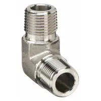 Metal Pipe Elbow: 90° Elbow, 316 Stainless Steel, 1/4 in x 1/4 in, 7,500 psi, 2 3/16 in Lg (MPN 4-4 ME-SS)