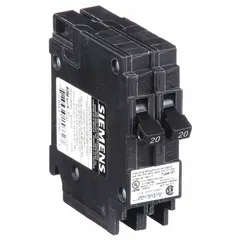 Plug-in miniature circuit breaker for branch circuit overcurrent protection in load centers. Single-pole, Duplex/Non CTL type rated 15/15 A at 120V AC. Suitable for residential and light commercial electrical systems.