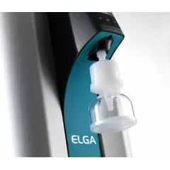 Wall-mounted water purification system producing Type I ultrapure water from a potable mains supply. Removes endotoxins and achieves 18.2 Megohm resistivity. Operates on 100-240V AC with 5/16" OD feed connection and 1.2 lpm flow rate. Suitable for laboratory and industrial applications requiring high-purity water.