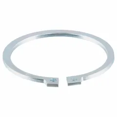 Snap ring for securing components on trailer jacks. Used in fleet and vehicle maintenance to keep jack assemblies intact during operation.