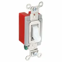 HUBBELL Wall Switch: Toggle Switch, Single Pole, Maintained, White, 120/277V AC, 20 A (MPN HBL1221W)