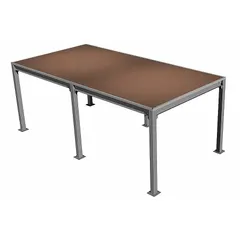 Unassembled heavy-traffic deck providing 480 sq ft of platform area. Constructed from high-density fiberboard, suitable for industrial storage or workspace expansion in warehouses and distribution centers.