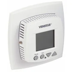 Thermostat for controlling heating and cooling systems in commercial and residential HVAC applications. Provides temperature regulation for comfort and energy efficiency in buildings.