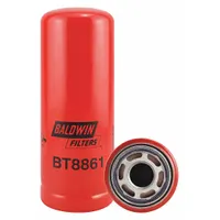 Spin-on hydraulic filter with cellulose media for removing contaminants from hydraulic fluid. Features a 1-3/8"-12 thread size and includes an attached gasket. Suitable for use in Bobcat equipment hydraulic systems