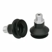 SCHMALZ Vacuum Pad Assembly: 1.5 Folds, G1/4 in, 38 mm Pad Dia, NBR, 55 A, Black, 31 mm Pad Ht (MPN 10.01.06.00081)