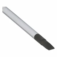 Precision slotted screwdriver with a 7/64 in tip size, standard length, and 6 1/4 in overall length. Cushion grip provides comfort during use. Suitable for turning slotted screws in electronics, small appliances, and precision assembly work.