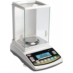 The TORBAL AGZN120 is an analytical lab balance with a 120 g capacity and 0.0001 g readability. It features an LCD display and supports multiple weighing units: ct, g, gr, kg, lb, oz, ozt, and pwt. Suitable for precise weighing in laboratory, jewelry, and pharmaceutical applications.