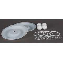 Fluid-end repair kit for rebuilding and sealing the fluid end of high-pressure diaphragm pumps. Contains PTFE seals and components to resist chemicals and high temperatures, helping restore pump integrity and extend service life.