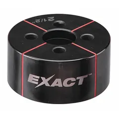 Round knockout die with 2-1/2 in nominal size. Constructed of stainless steel. Cuts clean holes in sheet metal up to 12 ga steel. Used with compatible knockout punches for creating openings in electrical enclosures, panels, and junction boxes.