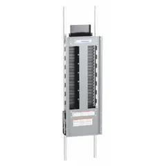 Main lug convertible panel interior rated 400 A with 42 spaces. Aluminum bus material compatible with EDB/EDG/EDJ circuit breakers. Dimensions: 52 in height, 10 7/16 in width. Used for power distribution in electrical systems requiring flexible configuration.