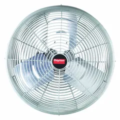 This Dayton standard industrial fan head operates on 115V AC single-phase power with two selectable speeds. Designed for general air circulation in industrial environments such as workshops, warehouses, and factories to improve ventilation and worker comfort.