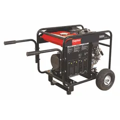 This diesel-powered conventional generator provides 5000 W running and 9160 W starting power at 120/240V AC. It is CARB compliant and equipped with GFCI outlets. Suitable for backup power at construction sites, farms, and job sites where grid power is unavailable.