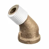 Threaded low-pressure pipe fitting for potable water systems. 45° elbow with 2 in Female NPT x 2 in Male NPT connections. Maximum operating pressure 200 psi. Includes thread sealant for leak-resistant joints