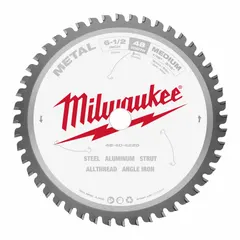 Circular saw blade with 48 teeth, 0.06 in cut width, and 5/8 in arbor. Designed for cutting ferrous metals in fabrication, construction, and maintenance applications.