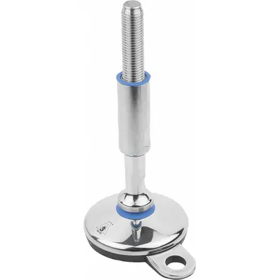 KIPP Hygienic Male Leveling Mount, M16 x 100 mm, 25 kN, Polished Round Base - Hygienic Male Leveling Mounts