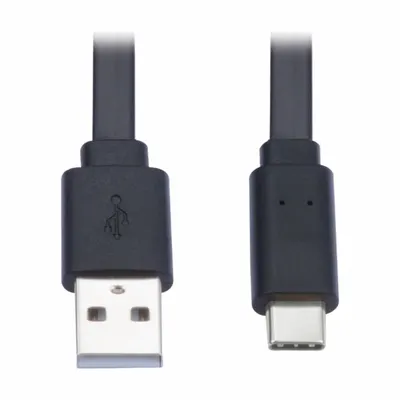EATON TRIPP LITE Usb Cable: Type A End 1, Type C End 2, Black, 6 ft Lg - Flat USB Cables