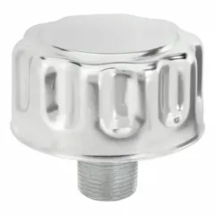 Steel filter breather vent with 3/4" NPT thread and 40-micron filtration. General-duty design for pressure equalization and contaminant removal in hydraulic reservoirs, gearboxes, and industrial fluid systems. Overall diameter 2 7/8 in.