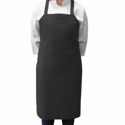 MONARCH Fabric Bib Apron, Black, 33 in L x 30 in W - Fabric Bib Aprons