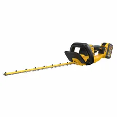 This battery-powered hedge trimmer features a 26-inch double-sided blade with a 1-1/4-inch cutting width. It is part of the 20V MAX* platform and is suited for trimming and shaping hedges, shrubs, and bushes in residential and commercial landscaping.