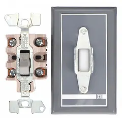 This enclosed manual motor switch provides local on/off control and disconnection for motors in industrial environments. Rated 30 A with 2 poles and a maximum voltage of 230V DC, it features a NEMA 1 painted steel enclosure suitable for indoor use where protection from dust and light impact is required. The flush mounting style allows for a clean installation. No pilot light is included.