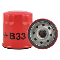 Spin-on oil filter with cellulose media for engine lubrication systems. Features 3/4"-16 thread size, 3 in overall height, and a 14 psid bypass valve. Interchanges with FleetGuard LF3614