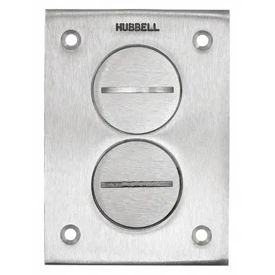 HUBBELL WIRING DEVICE-KELLEMS Floor Box Cover: Rectangular, Silver, Aluminum - Aluminum Electrical Floor Box Covers