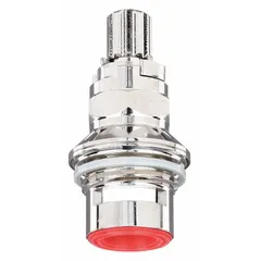 This brass stem with chrome finish and ceramic disc is designed for hot water applications in Price Pfister AB1953 Series faucets. It replaces worn stems to restore proper water flow and temperature control. Includes one stem per package.