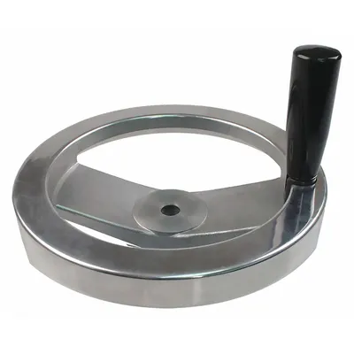 OEM Spoked Hand Wheel with Revolving Handle, Aluminum, 8 in Dia, 1/2 in Bore - Spoked Hand Wheels with Revolving Handle