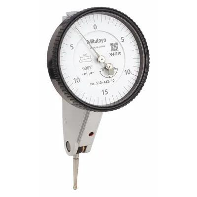 MITUTOYO Tilted-Face Dial Test Indicator: 0 in to 0.06 in, Tilted Face, Inch - Dial Test Indicators - Horizontal & Tilted-Face Styles