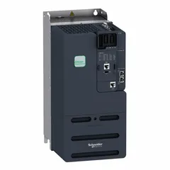 The SCHNEIDER Altivar ATV340 is a compact variable frequency drive designed for machine applications. It features three-phase output, 15 hp rating, and IP21 protection without bypass. The drive provides precise speed and torque regulation for three-phase motors in industrial automation, conveying, and pumping systems.