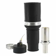 Female single pole inline plug from the 49 Series, rated 1000V AC and 636 A. Features a black housing and crimp tube termination for secure connections. Suitable for high-current power distribution and industrial electrical systems.