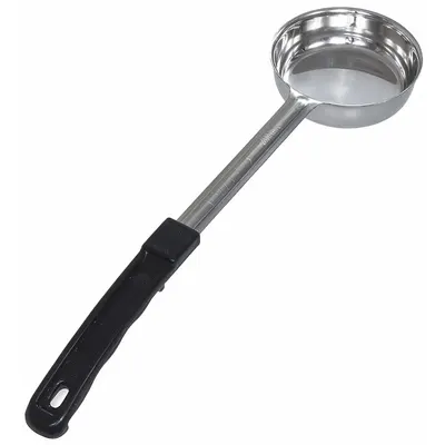 CRESTWARE Portion Controller: 6 oz Capacity, Stainless Steel, Solid, Black, 14 in Overall Lg - Portion Control Spoons