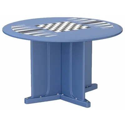 CORTECH Table: 29 in Overall Ht, 48 in Overall Dia, Game Top Included, Ballast Accepted - Round X-Base Tables