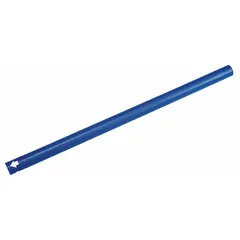 Blue blank adhesive pipe marker for identifying pipe contents and flow direction. Fits pipe outer diameters from 3/4 to 1-3/8 inches. Includes arrows for directional indication. Suitable for use in industrial piping systems.