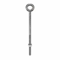 This machinery eye bolt without shoulder is made from 316 stainless steel with a plain finish. It has a 1/4"-20 thread size and includes a nut. Used for lifting, rigging, and tie-down applications requiring a threaded anchor point.