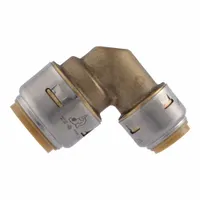 Brass reducer fitting for push-to-connect tube systems. Connects and reduces tubing sizes without tools, soldering, or clamps. Suitable for water lines in residential and commercial plumbing
