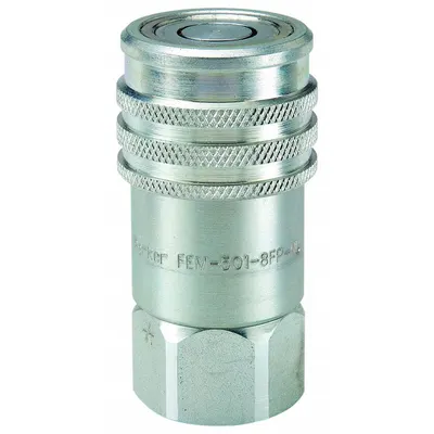 PARKER Hydraulic Quick Connect Hose Coupling: 1/2 in Coupling Size, Steel - FEM Series Hydraulic Quick-Connect Coupling Bodies