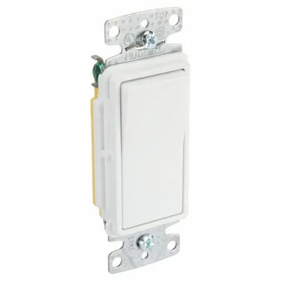 BRYANT Wall Switch: Rocker Switch, 3-Way, Maintained, White, 120V AC - Rocker Wall Switches