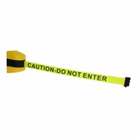 APPROVED VENDOR Wall Mounted Retractable Belt Barrier: Magnet, 30 ft Belt Lg, Caution Messaging