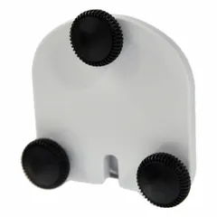 This polypropylene utility access port includes a Slip Hatch Power Cord Access Port for routing electrical cords into fume hood workspaces. It is used in laboratory ventilation enclosures to maintain containment while providing safe utility pass-through.