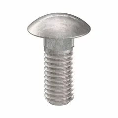 Square neck carriage bolt made from 316 stainless steel with a plain finish. Thread size 3/8"-16, length 1 inch. The square neck prevents rotation during tightening, suitable for metal-to-wood or metal-to-metal joints. Supplied in a 5-pack.