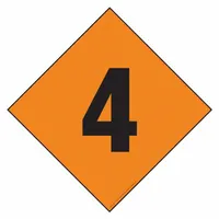 LABELMASTER Fire Division Symbol Placard: 4, 24 in, 24 in Label Wd, Reflective Sheet, Placard (MPN HMPG148FV)