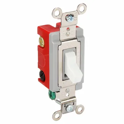 HUBBELL Wall Switch: Toggle Switch, Single Pole/Double Throw, Maintained, White - Toggle Wall Switches