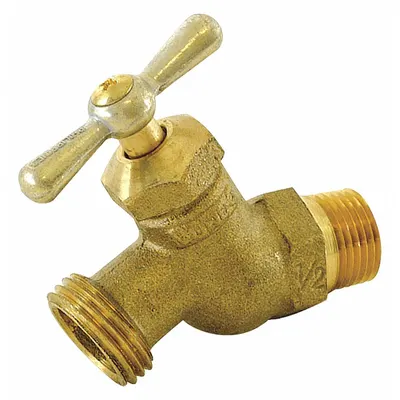 OEM Hose Bibb: Tee Handle, Brass Body, Brass Handle, 1/2" IP Inlet, No Kink Design - Hose Bibbs