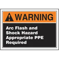 Arc Flash Label: Vinyl, Adhesive Sign Mounting, 3 1/2 in x 5 in Nominal Sign Size, 0.006 in Thick (MPN LELC376)