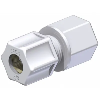 JACO Female Compression Connector: 1/2 in OD x 1/2 in FNPT, 220 psi - Acetal Copolymer Tube Fittings