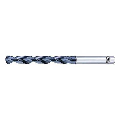 OSG Jobber Length Drill Bit: 3/8", 130° R-Thinning Point, V-Coated Cobalt - Coolant-Through Cobalt Jobber-Length Drill Bits