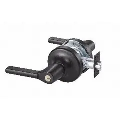 Cylindrical lockset for storeroom and closet applications where exterior access is controlled. Features a TB lever style, Black Suede powder coated cast zinc finish, and ANSI A156.2 function. ADA compliant with no visual indicator.