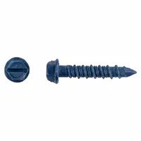 This hex-head screw anchor is made of steel with a 1/4 in diameter and 1-1/4 in overall length. It features an external hex drive and a drilling tip for direct installation into concrete, brick, or block without pre-drilling. The anchor is removable and supplied in a 4,000-piece pack. Suitable for fastening applications in masonry substrates